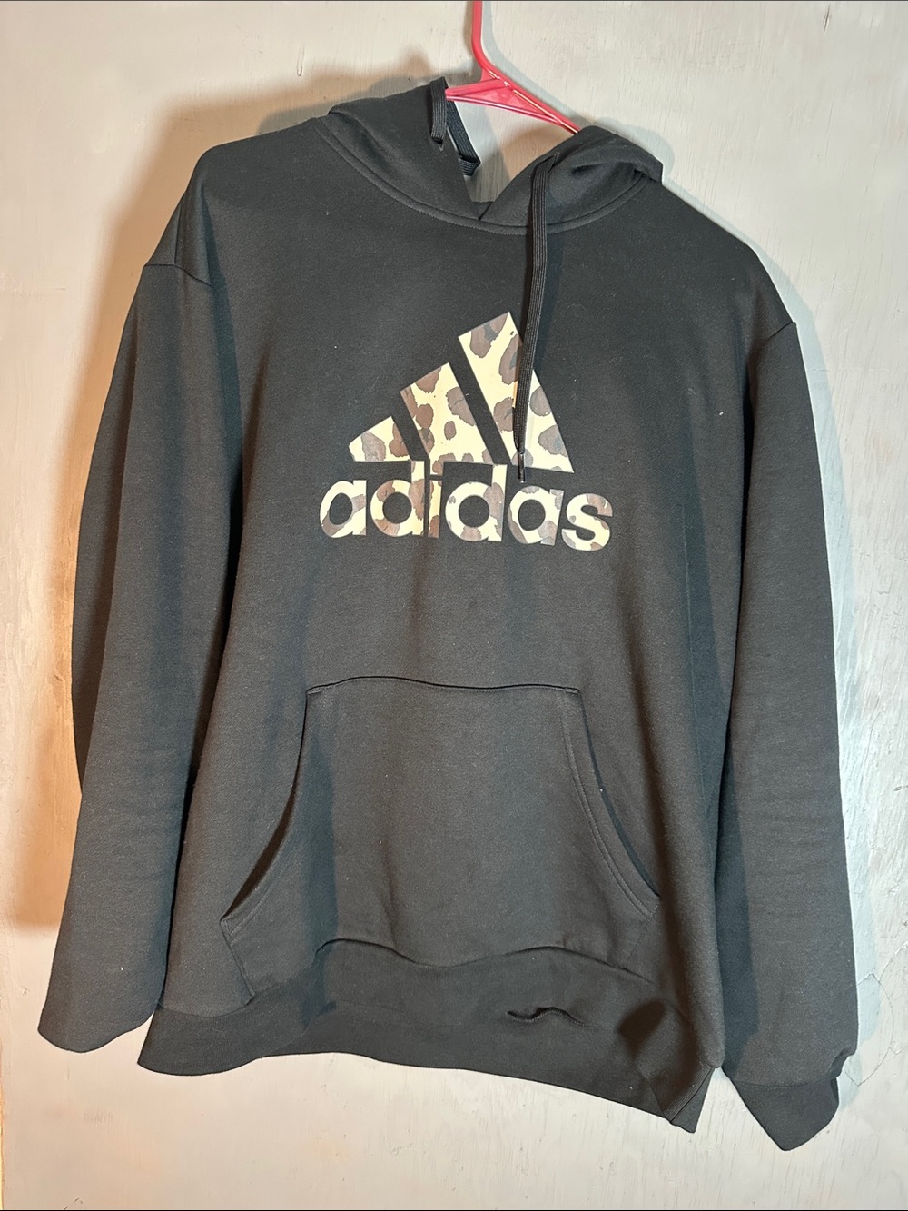 adidas Black Hoodie with Camo Logo